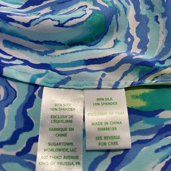 Lilly Pulitzer French Silk Open Shoulder Top Size Small - Picture 4 of 8